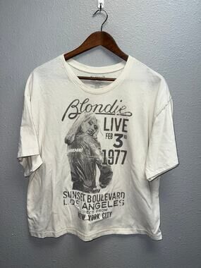 Womens Blondie Shirt Los Angeles Blond Tour Concert White Top Tee Women Large